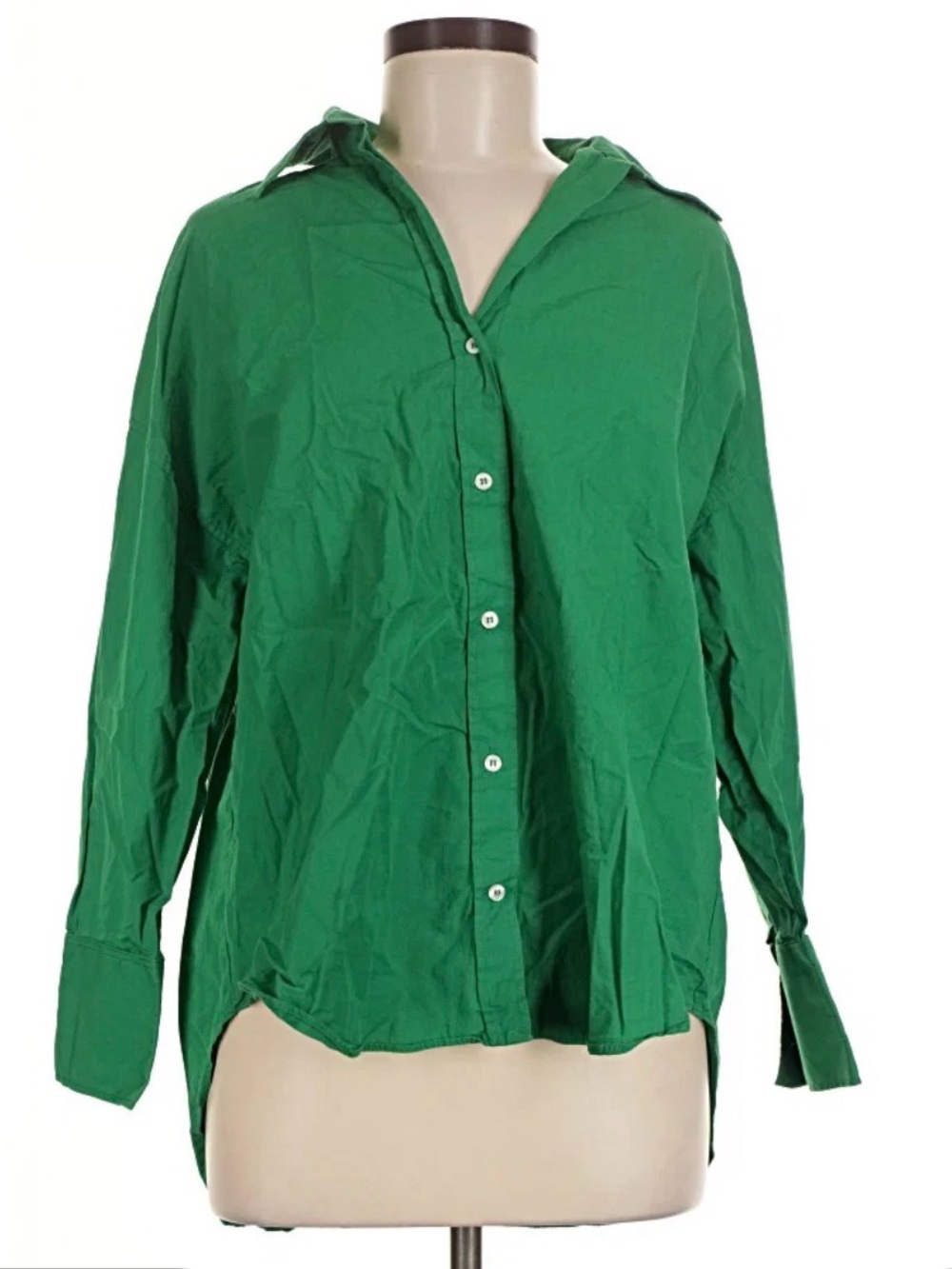 Women’s Zara   Zara Poplin Cotton Oversized Shirt in Green. XXL NWT